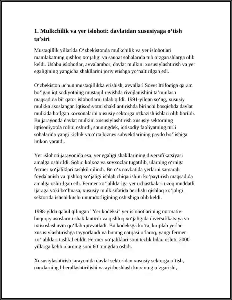 MUSTAQILIK YILLARDA QISHLOQXOJALIGI VASANOAT SOHASIDAGI ÒZGARISHLAR 3
