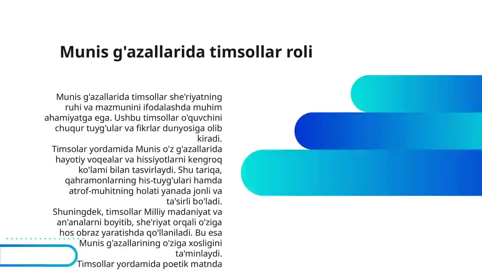 MUNIS G'AZALLARIDA TIMSOLLAR KO'LAMI 3