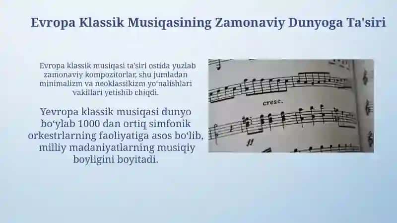 Evropa Klassik Musiqasining Zamonaviy Dunyoga Ta'siri 3