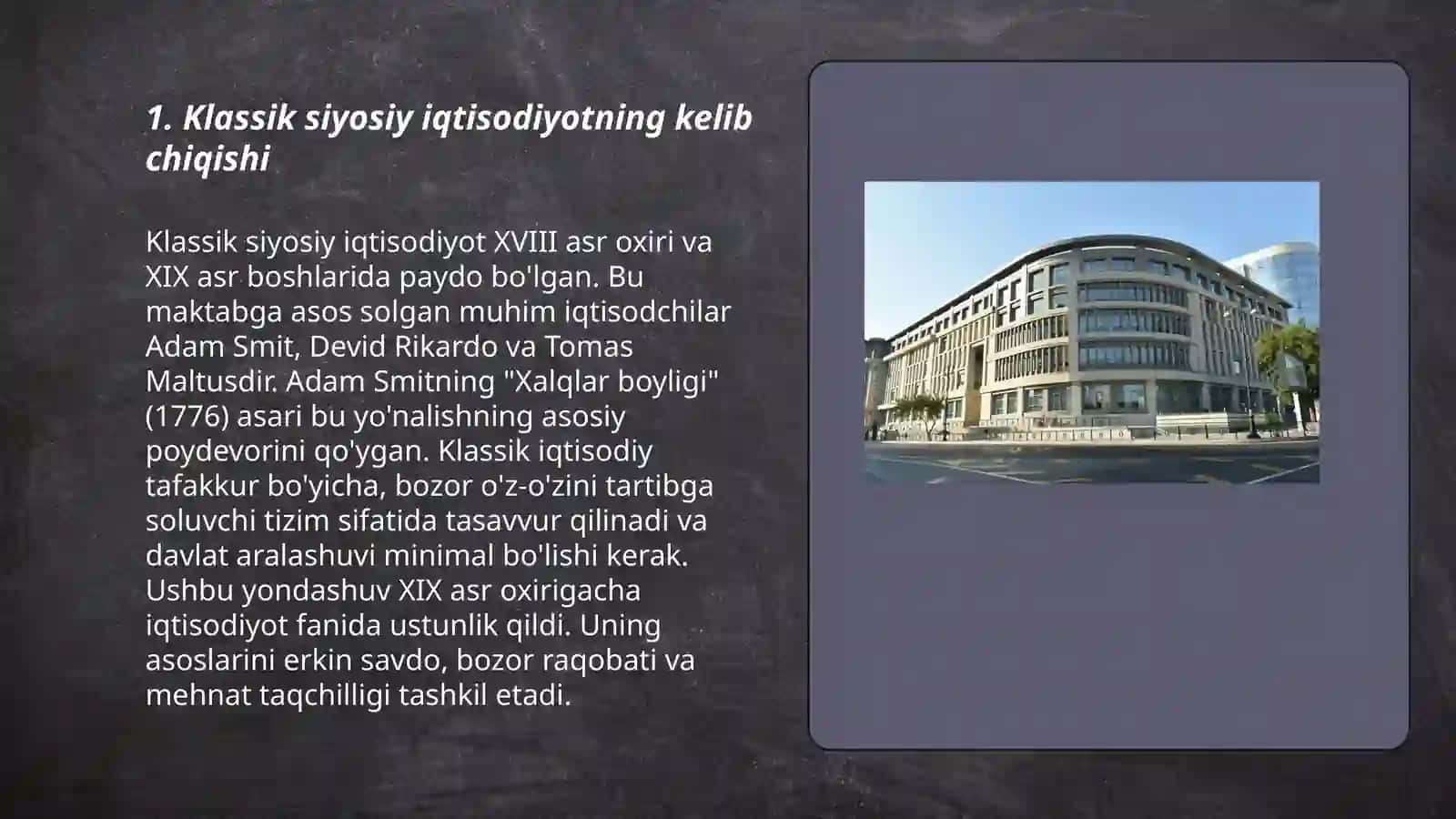 Klassik siyosiy iqtisodiy maktabning vujudga kelish shart sharoitlari 3