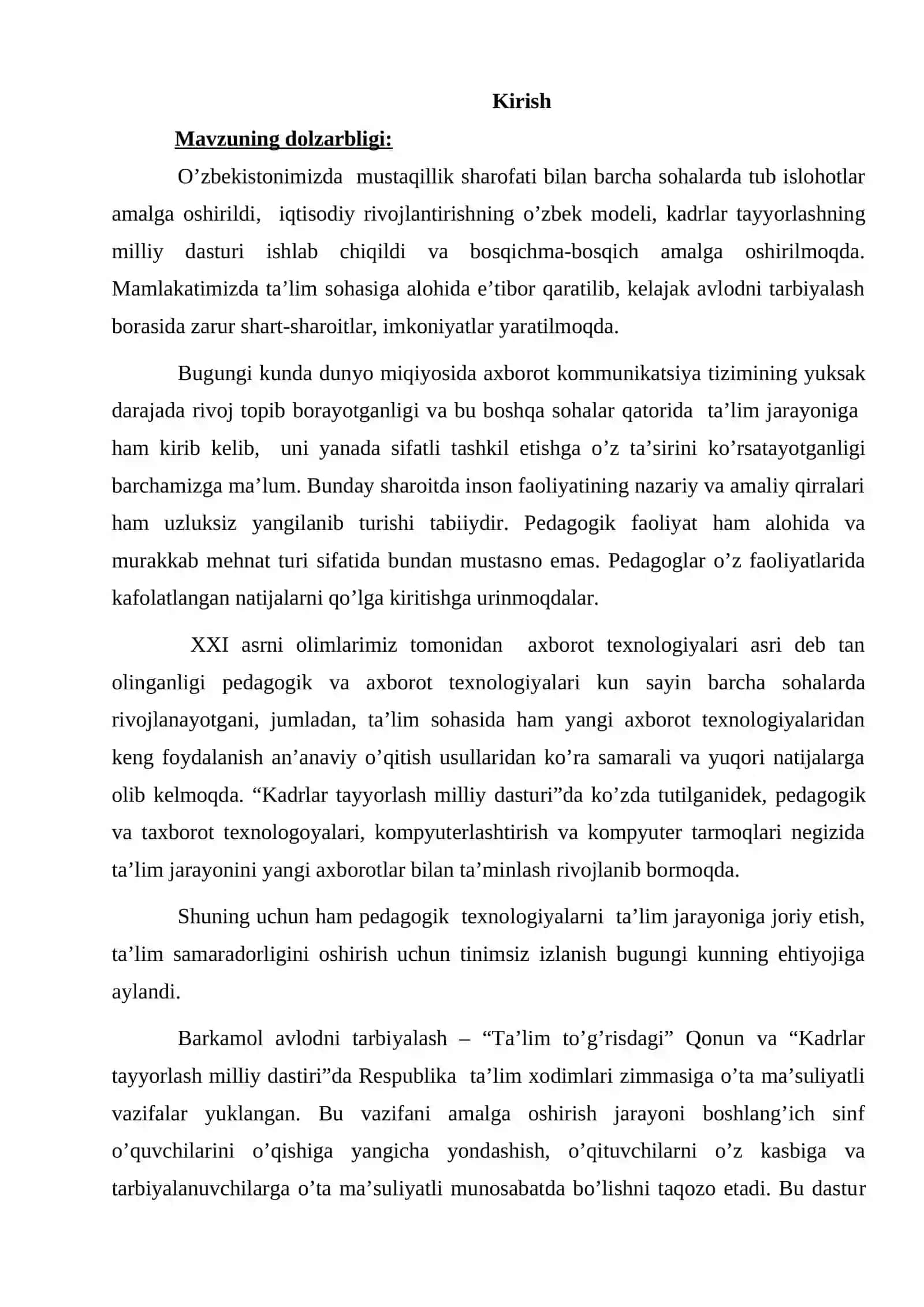 BOSHLANG’ICH SINF O’QUVCHILARINI O’QITISHDA PEDAGOGIK TEXNOLOGIYALARDAN FOYDALANISH 3