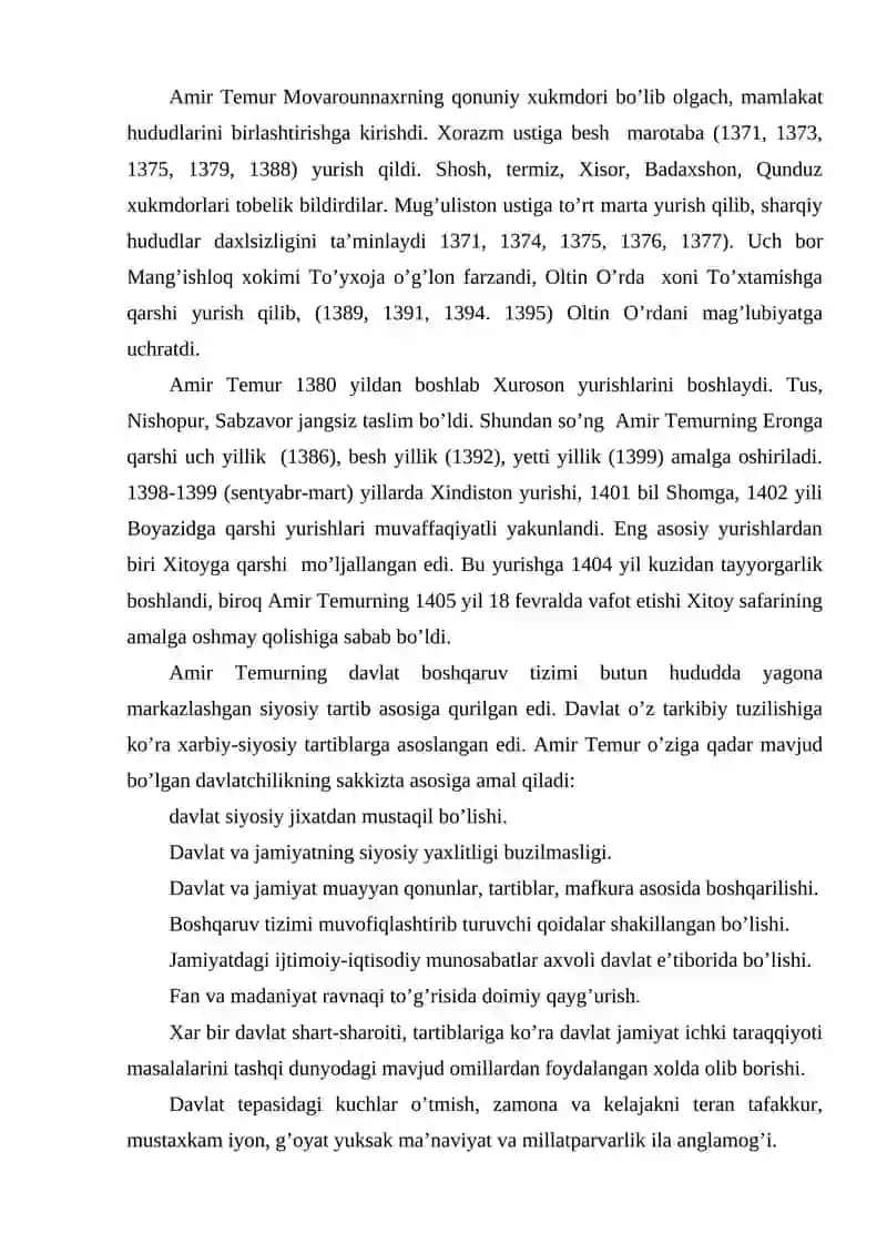 Din va diniyotning o'zgarishlari Movarounnaxr amirlari davlatchiligida XIV asrning o'rtalarida 3