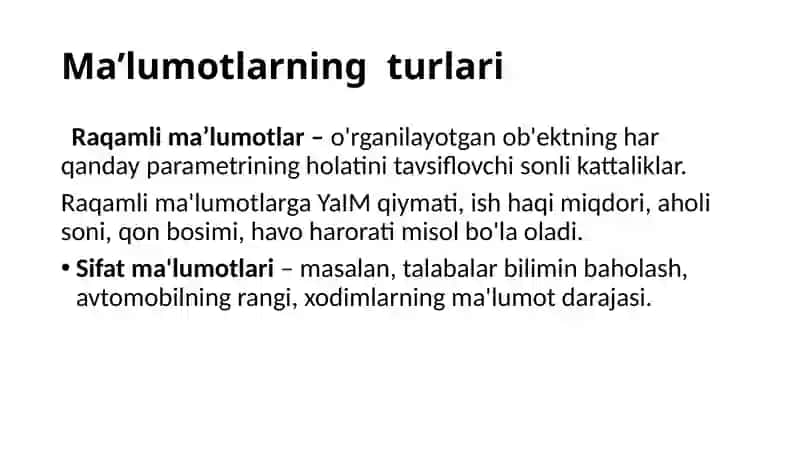 Ma’lumotlarni yig‘ish, qayta ishlash va tahlil qilish 3