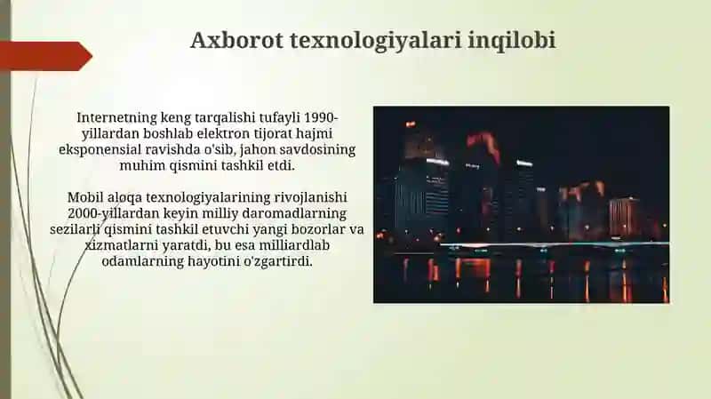 Jahon xoʻjaligining rivojlanish bosqichlari 3