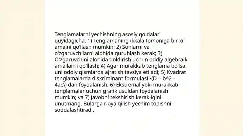 Tenglamalarni yechishga oʻrgatish metodikasi 3