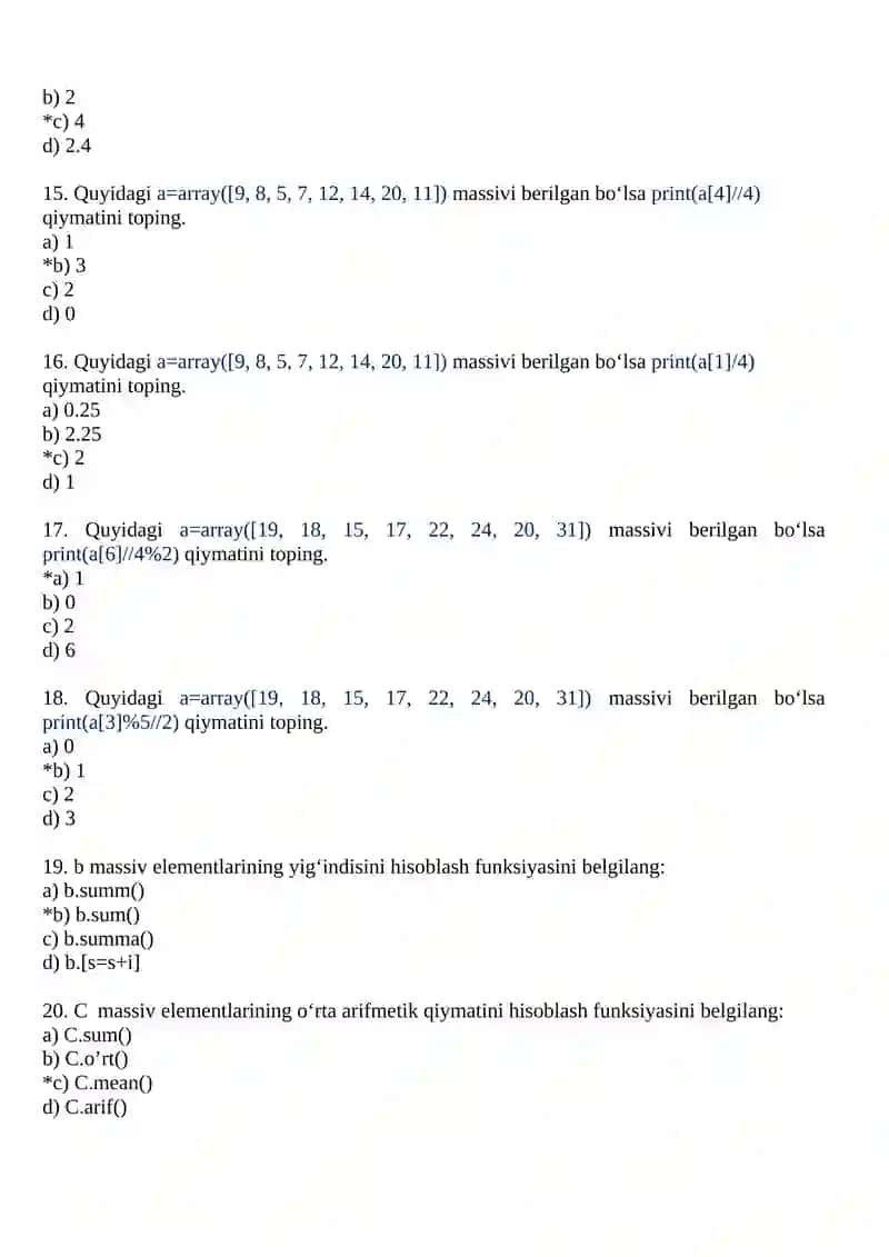 Dasturlash texnologiyalari (VI semestr) 3