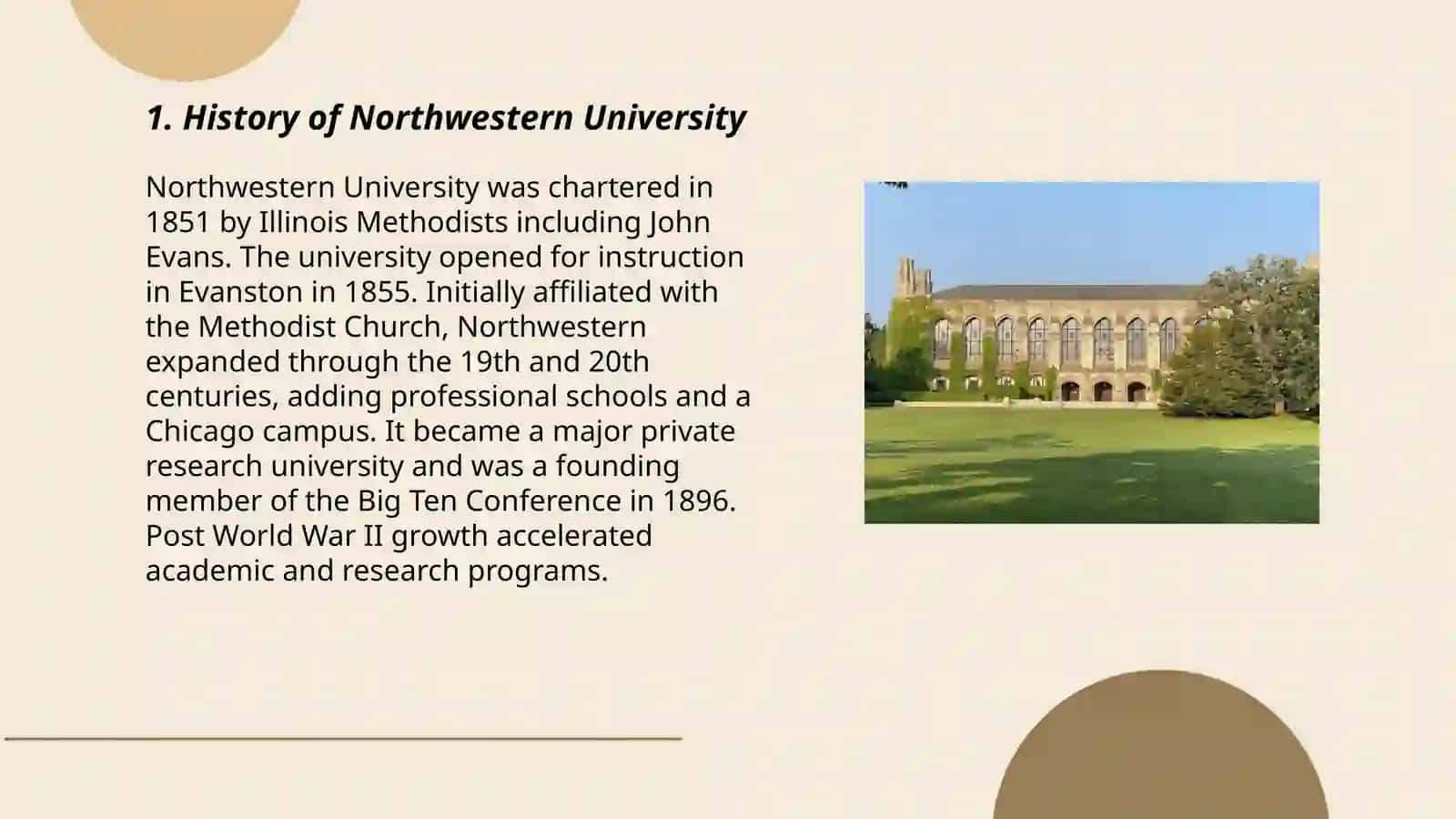 Northwestern University History 3