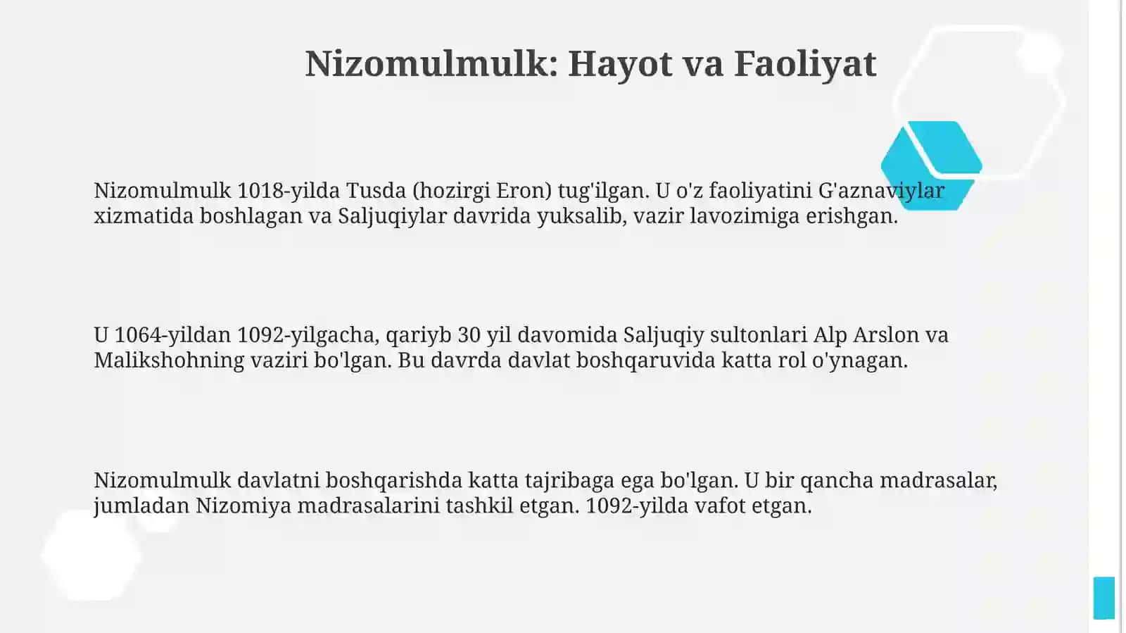 Nizomil Mulkning Siyosatnoma asari 3