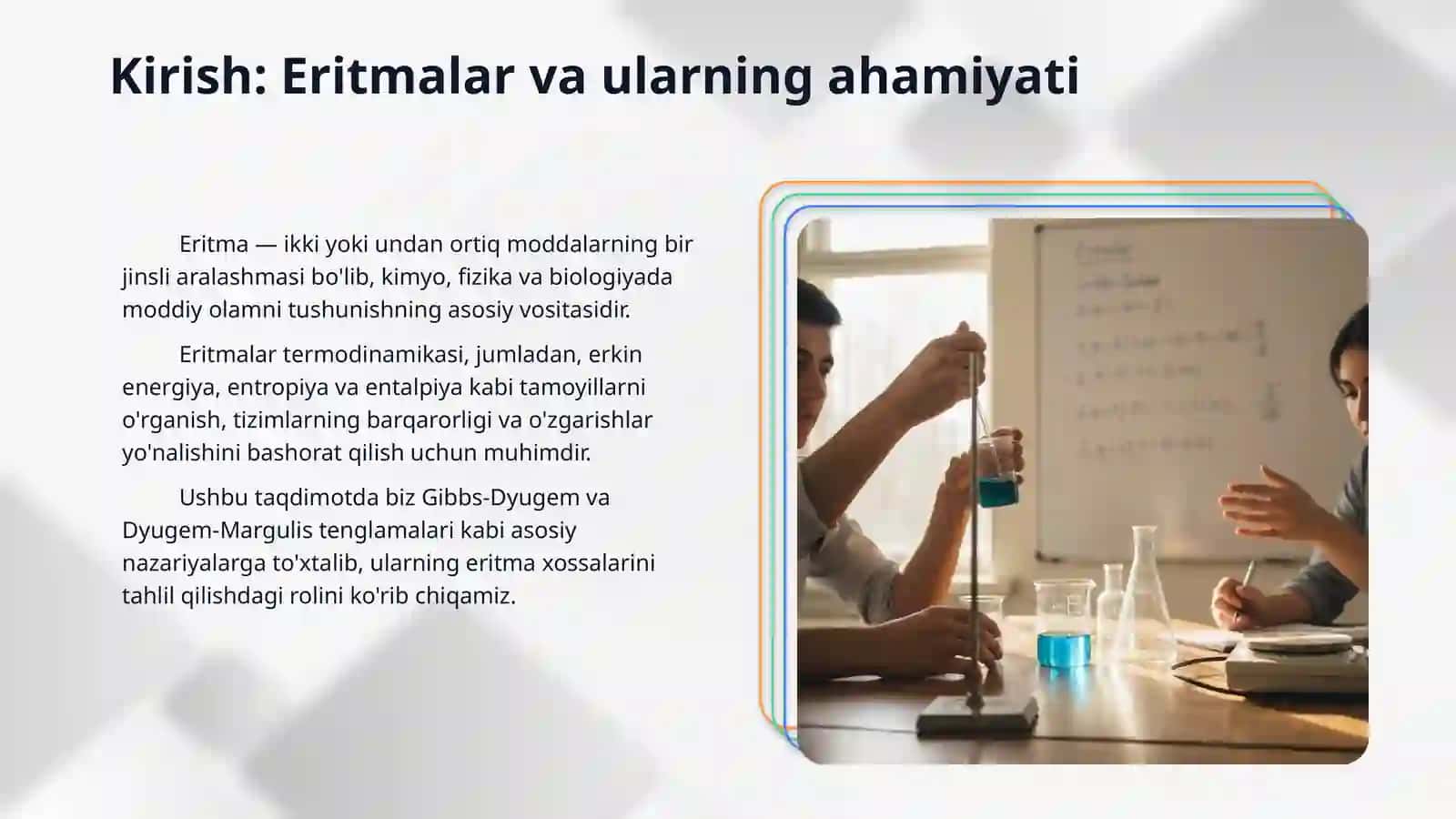Eritmalar haqida umumiy tushunchalar. Gibbs-Dyugem va Dyugem-Margulis tenglamalari 3