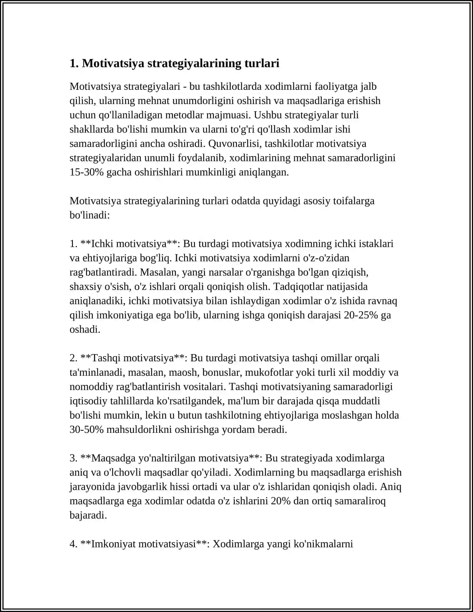 ISH JOYIDA MOTIVATSION STRATEGIYALAR VA ULARNING SAMARADORLIGI 3