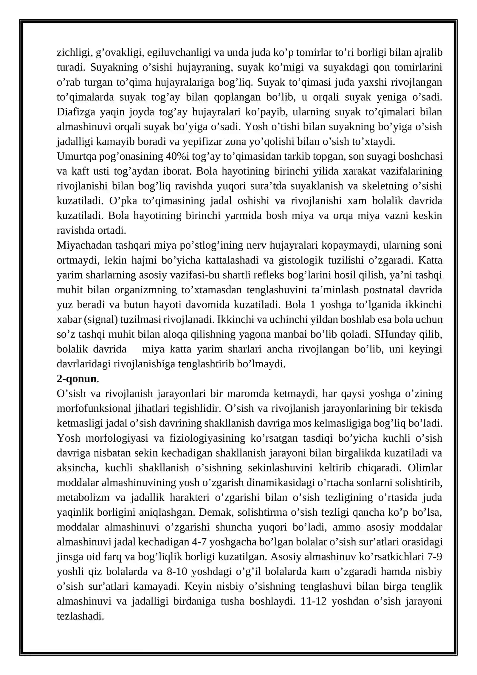 Bolalar va o’smirlar gigiyenasi. Mavzuni mustahkamlash uchun test savollari 3