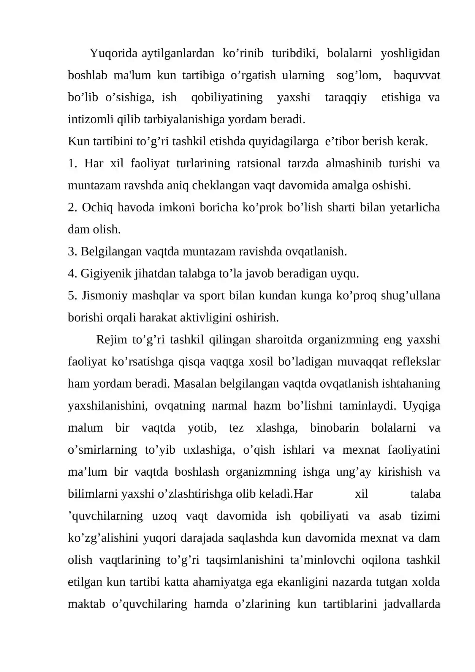 Sport mutaxassisligidagi maktab o'quvchilarini gigiena tomonidan ta'minlash rejasini ishlab chiqish 3