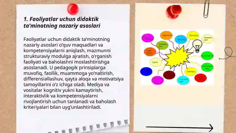 Faoliyatlar uchun didaktik taʼminot yaratish 3