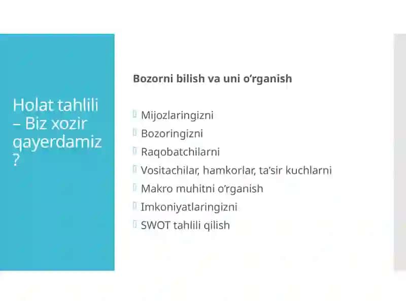 SOSTAC Marketing (strategiya tuzish) 3