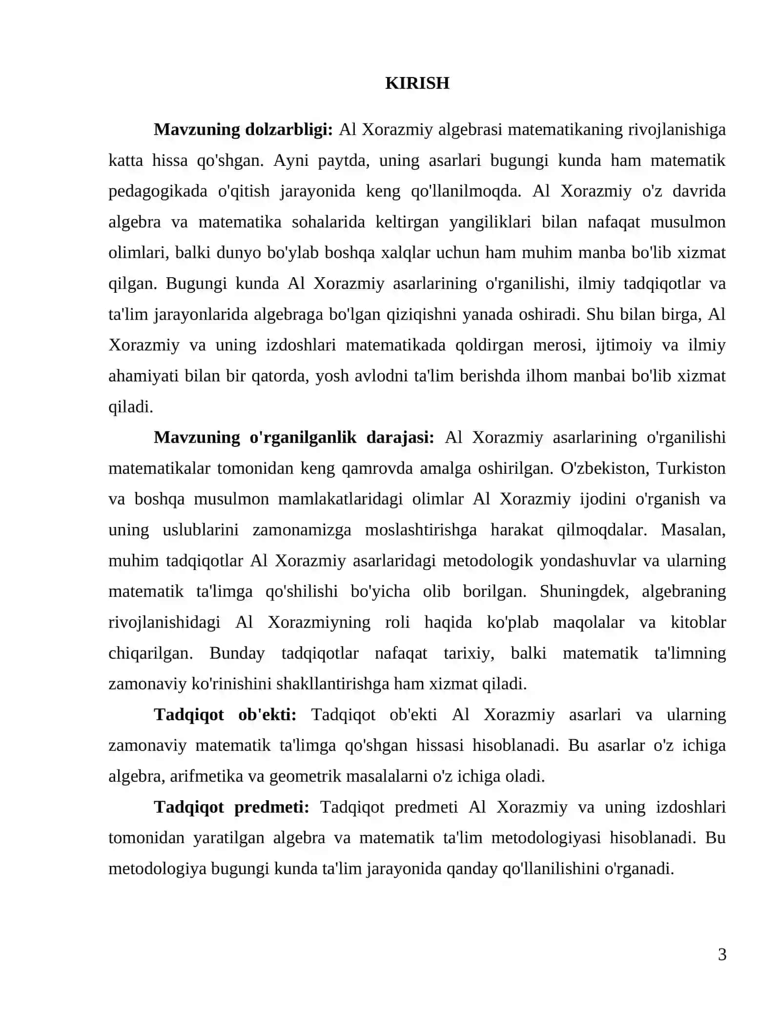 SAMDU MEXMAT MATEMMATIKA FANIDAN KURS ISHI 3