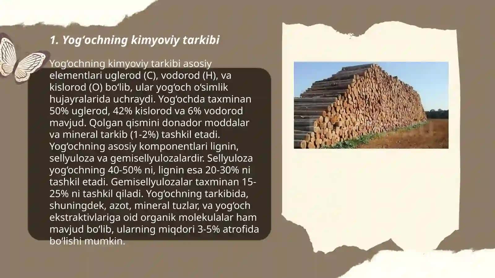 Yogʻochning kimyoviy tarkibi 3