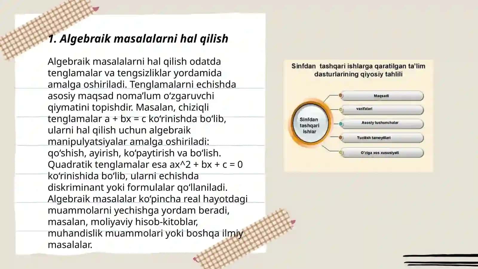 Algebraik masalalar 3