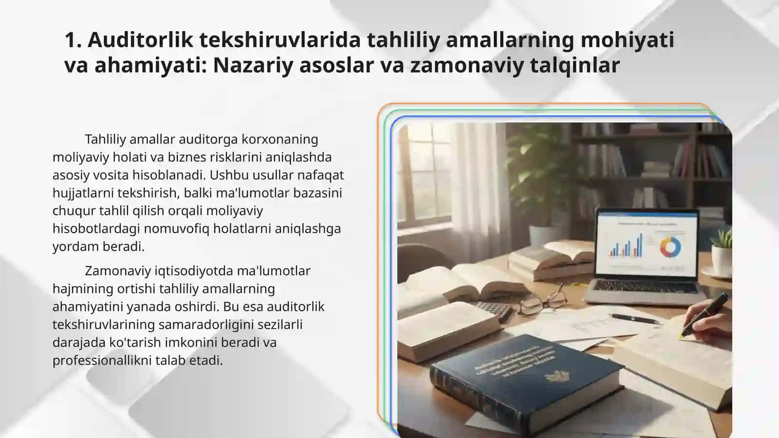 Auditorlik tekshiruvlarida tahliliy amallardan foydalanish. 3
