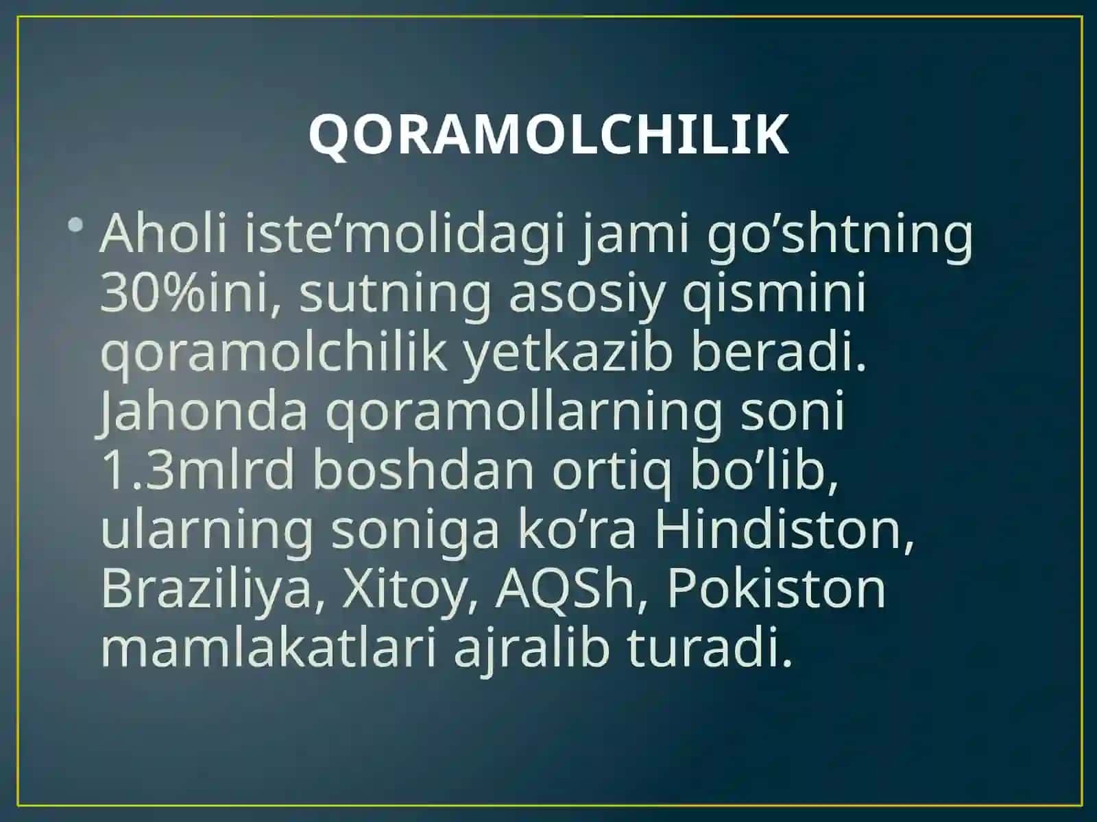 JAHON CHORVACHILIGI VA BALIQCHILIGI GEOGRAFIYASI 3