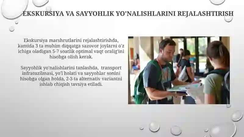 Turistlar ehtiyojini oʻrganish va qondirish jarayonlari 3