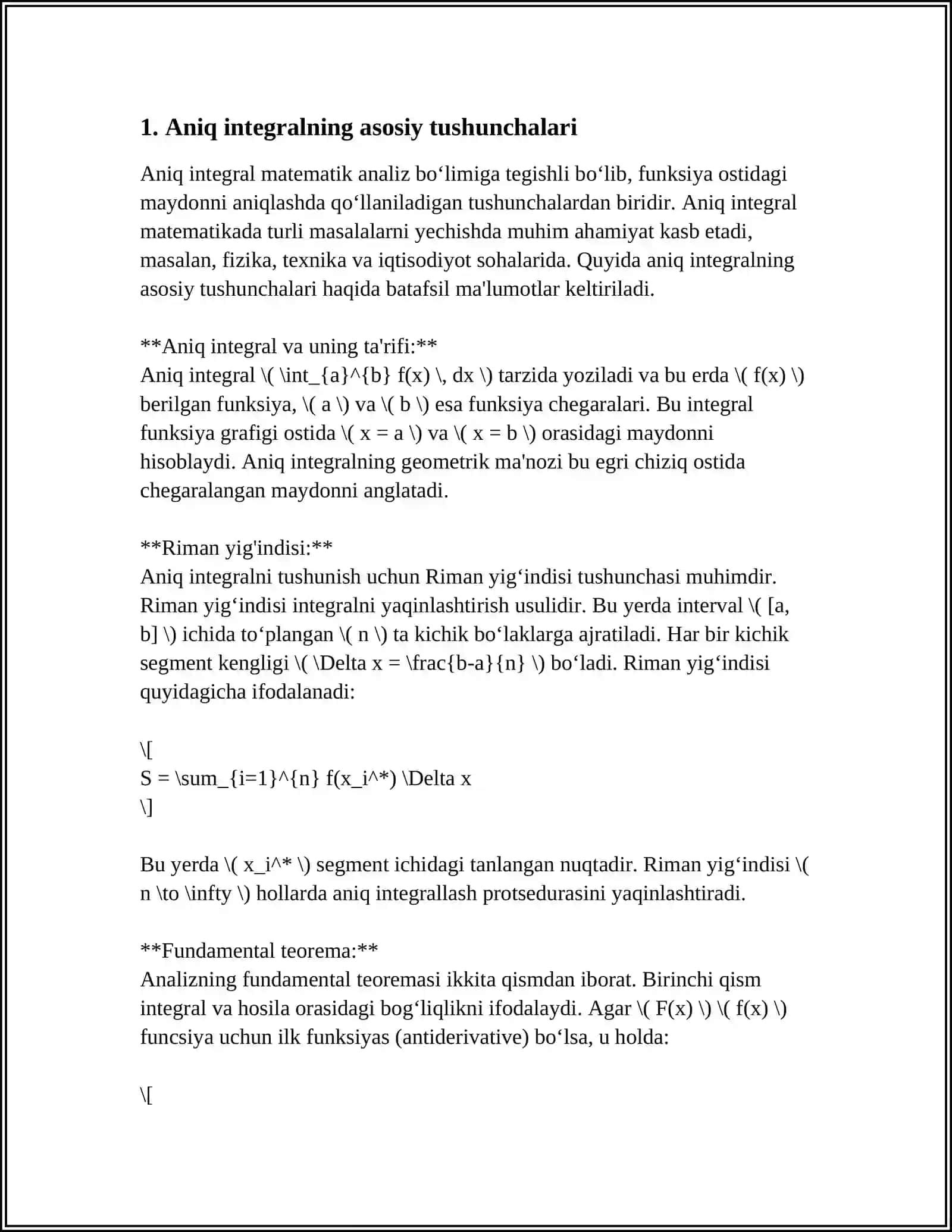 ANIQ INTEGRAL VA UNING XOSSALARI 3