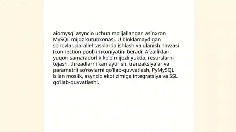 aiomysql kutubxonasi 3