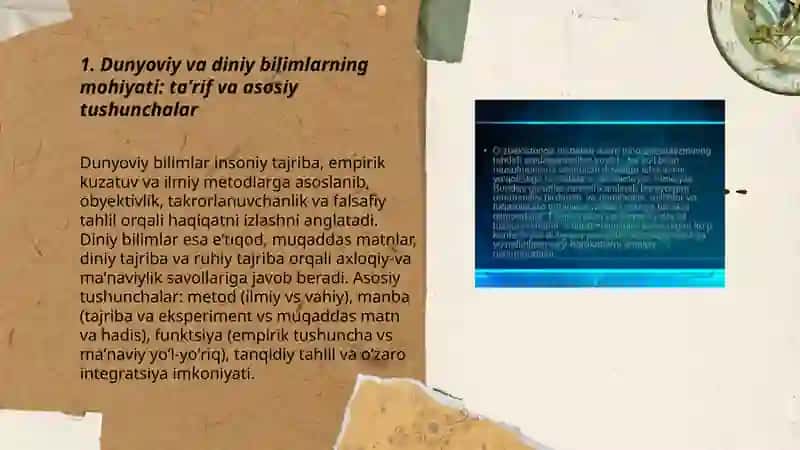 Dunyoviy va diniy bilimlarning mohiyati 3
