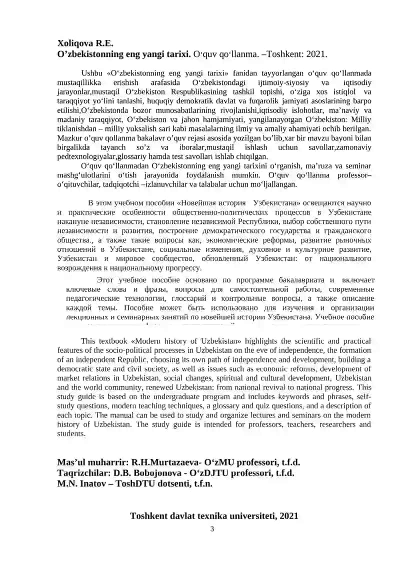 O‘zbekistonning eng yangi tarixi 3