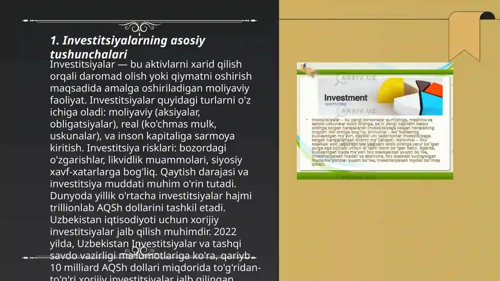 Investitsiyalarning iqtisodiy mazmuni va mohiyati 3
