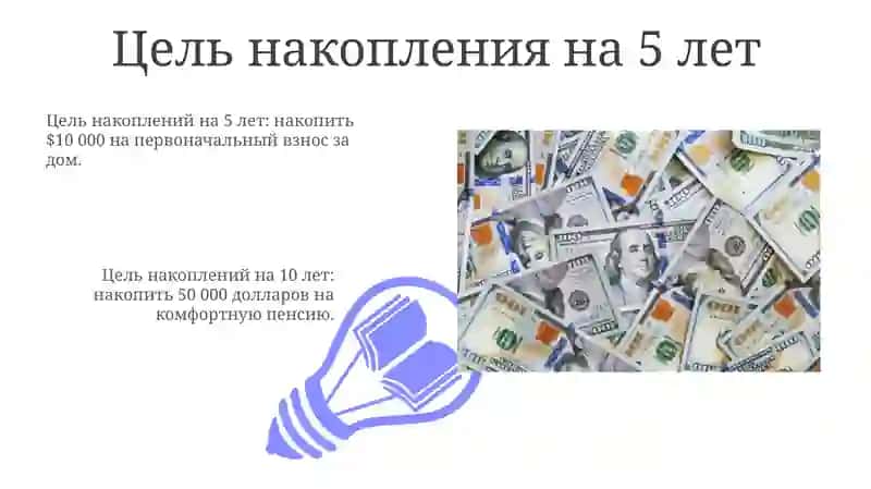Цели накоплений по методу SMART 3