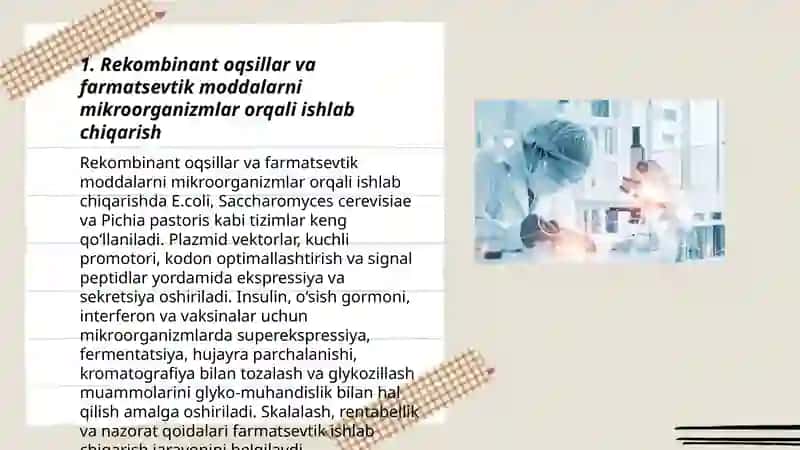 Mikroorganizmlarning gen muhandisligida qoʻllanilishi 3