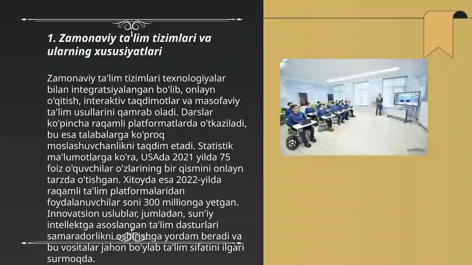 Zamonaviy ta'lim-tarbiya va uning mohiyati. Pedagogik texnalogiyalar 3