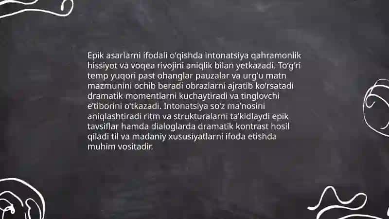 Epik va dramatik asarlarni ifodali oʻqish 3