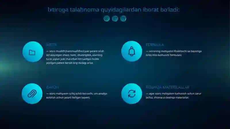 Ixtiroga patenti berish uchun talabnoma 3