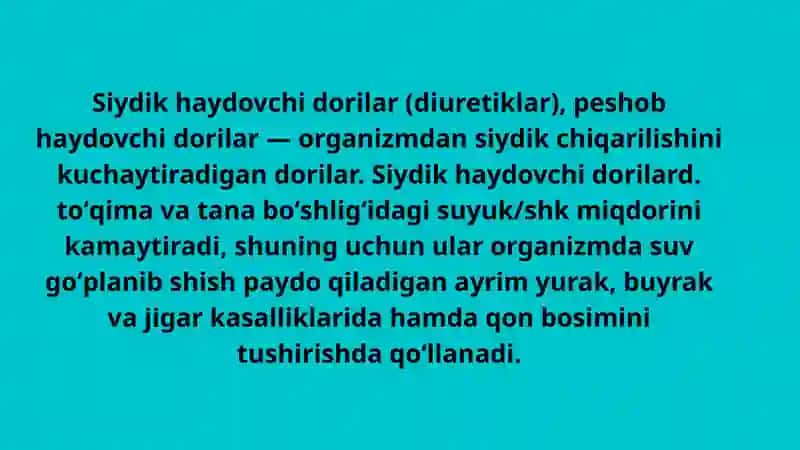 O‘t haydovchi vositalar umumiy taʼrifi, xossalari, qo‘llanilishi. Me'da osti bezining tashqi sekretor funksiyasi buzilganda qo‘llaniladigan vositalar 3