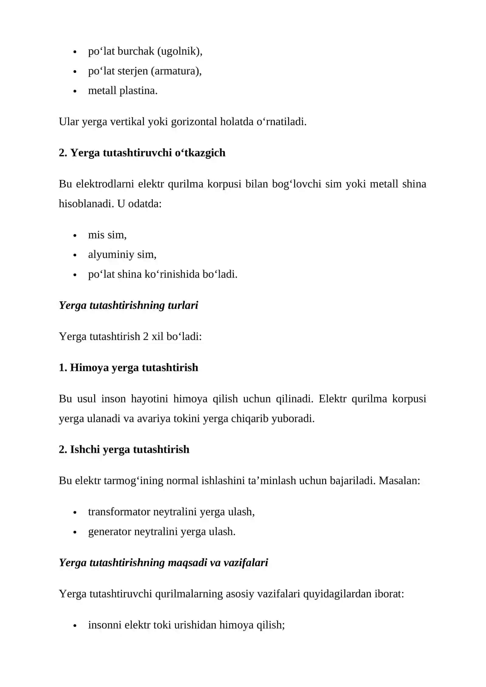 Yerga tutashtiruvchi qurilmalar 3