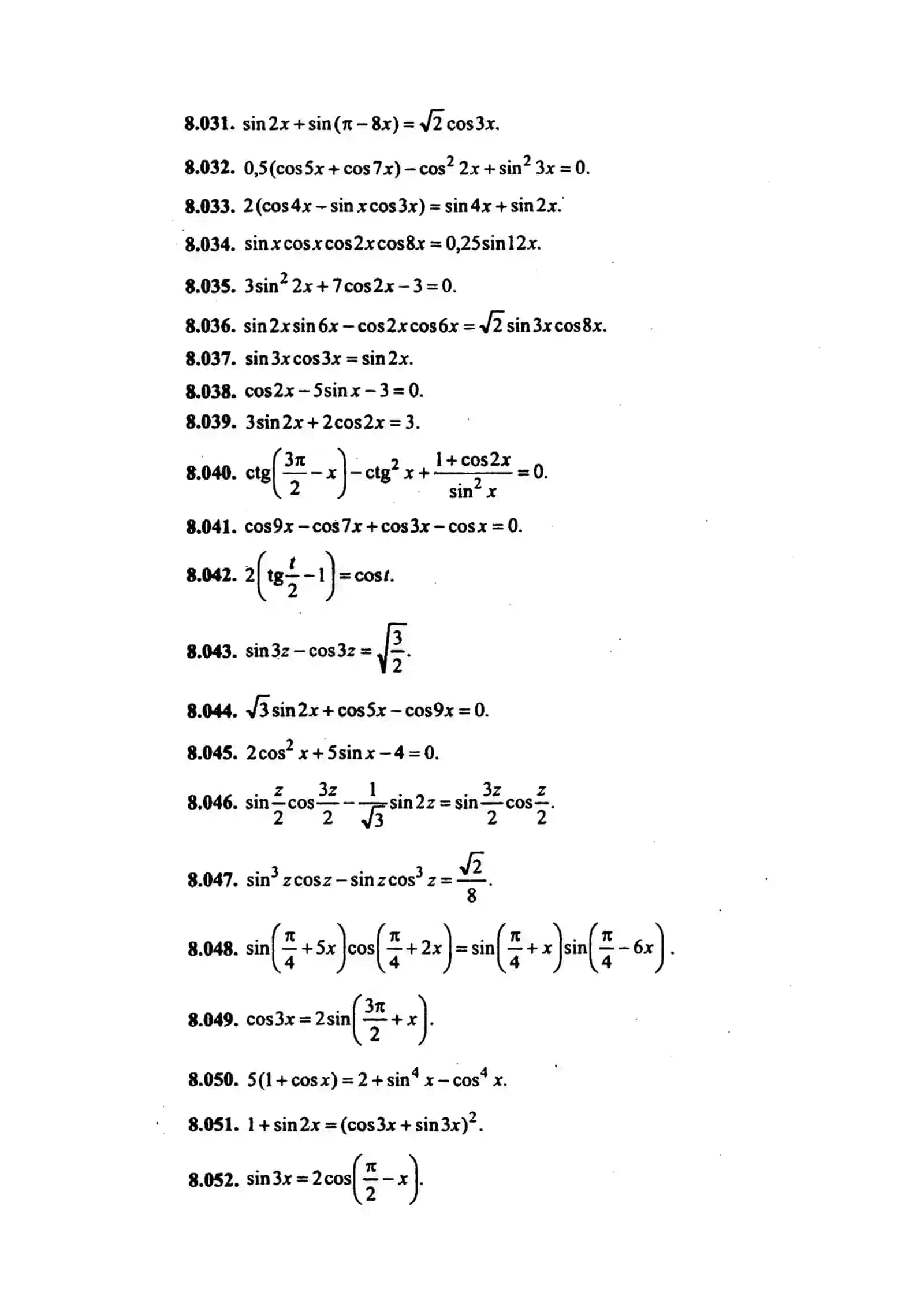 Trigonomretrik tenglamalarga oid misollar 3