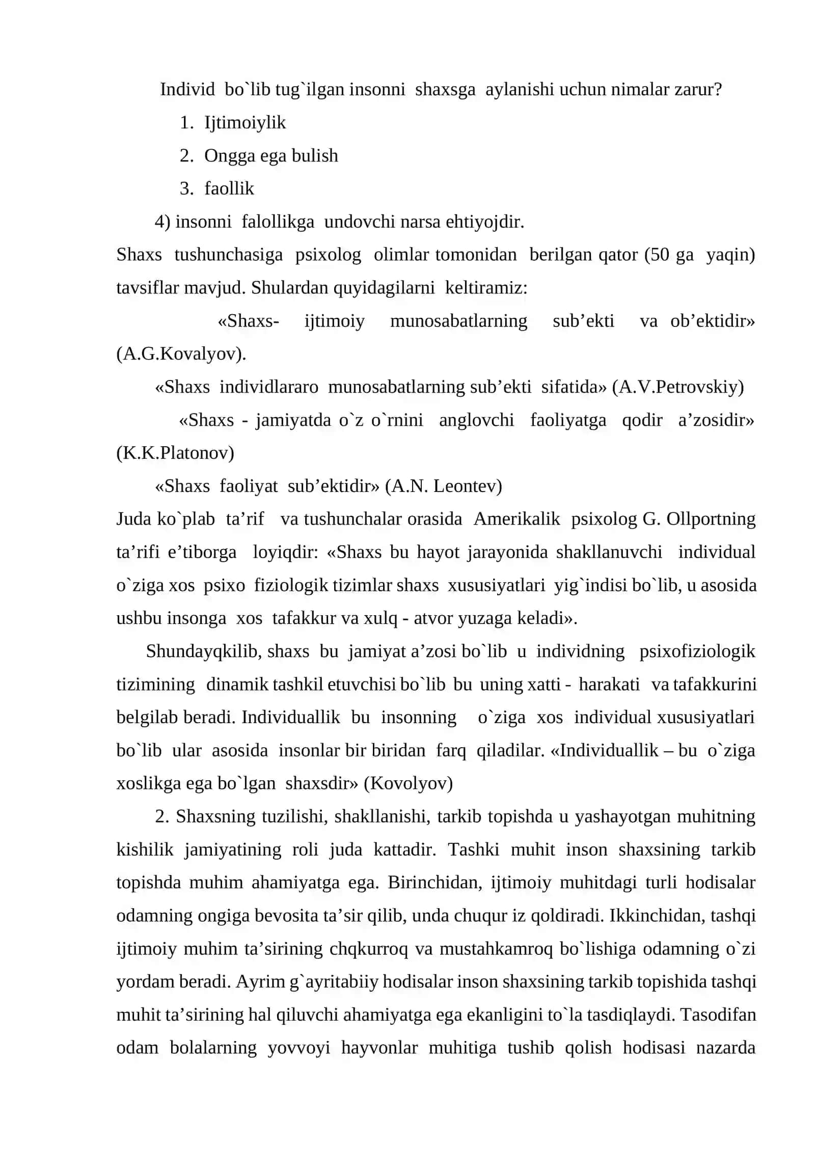 Rus psixalogiyasida shaxs yondashuvlari 3