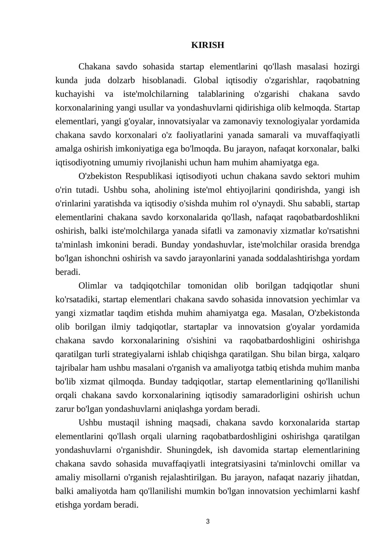 Chakana savdo korxonalarida startap elementlarini qo'llash 3