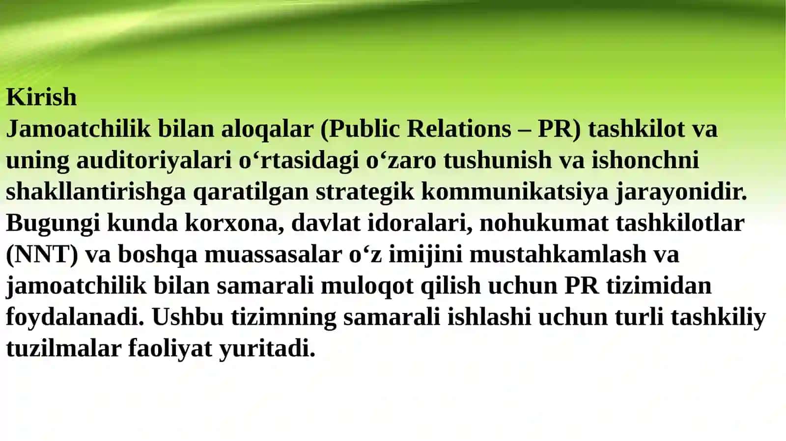 Jamoatchilik bilan aloqalar tizimidagi asosiy tashkiliy tuzilmalar 3
