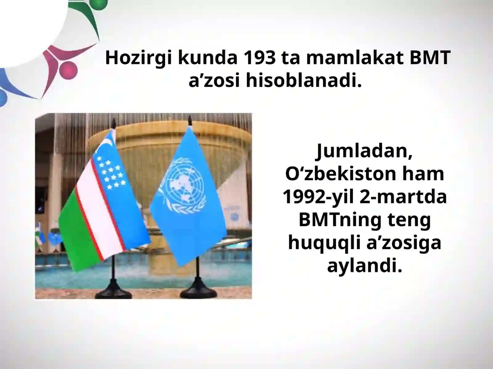 Davlat va huquq asoslari fanining 2-mavzusi: Birlashgan Millatlar Tashkilotining maqsadi va vazifalari 3