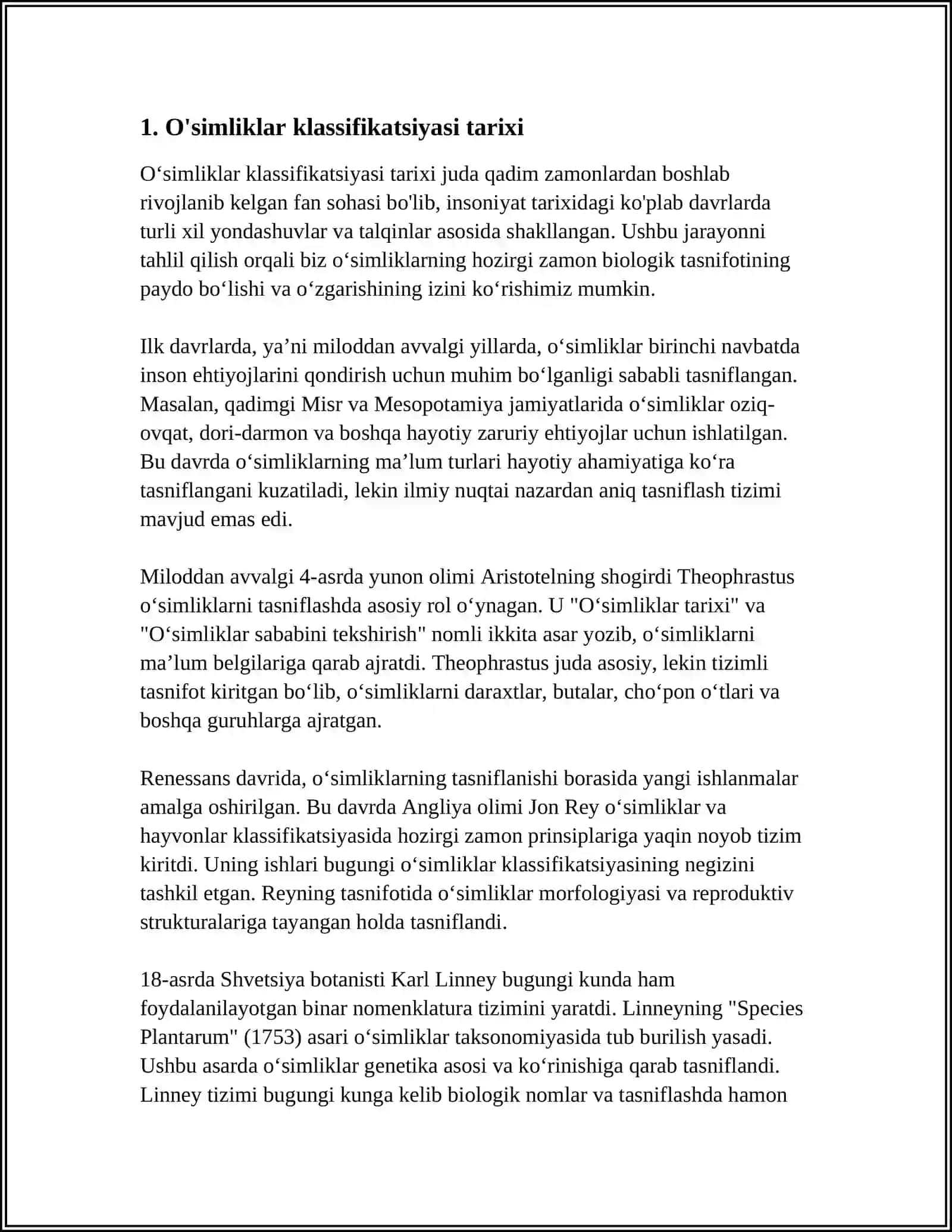 FLORA VA TAKSONOMIYA FANINIG RIVOJLANISHIDA OLIMNING HISSASI 3