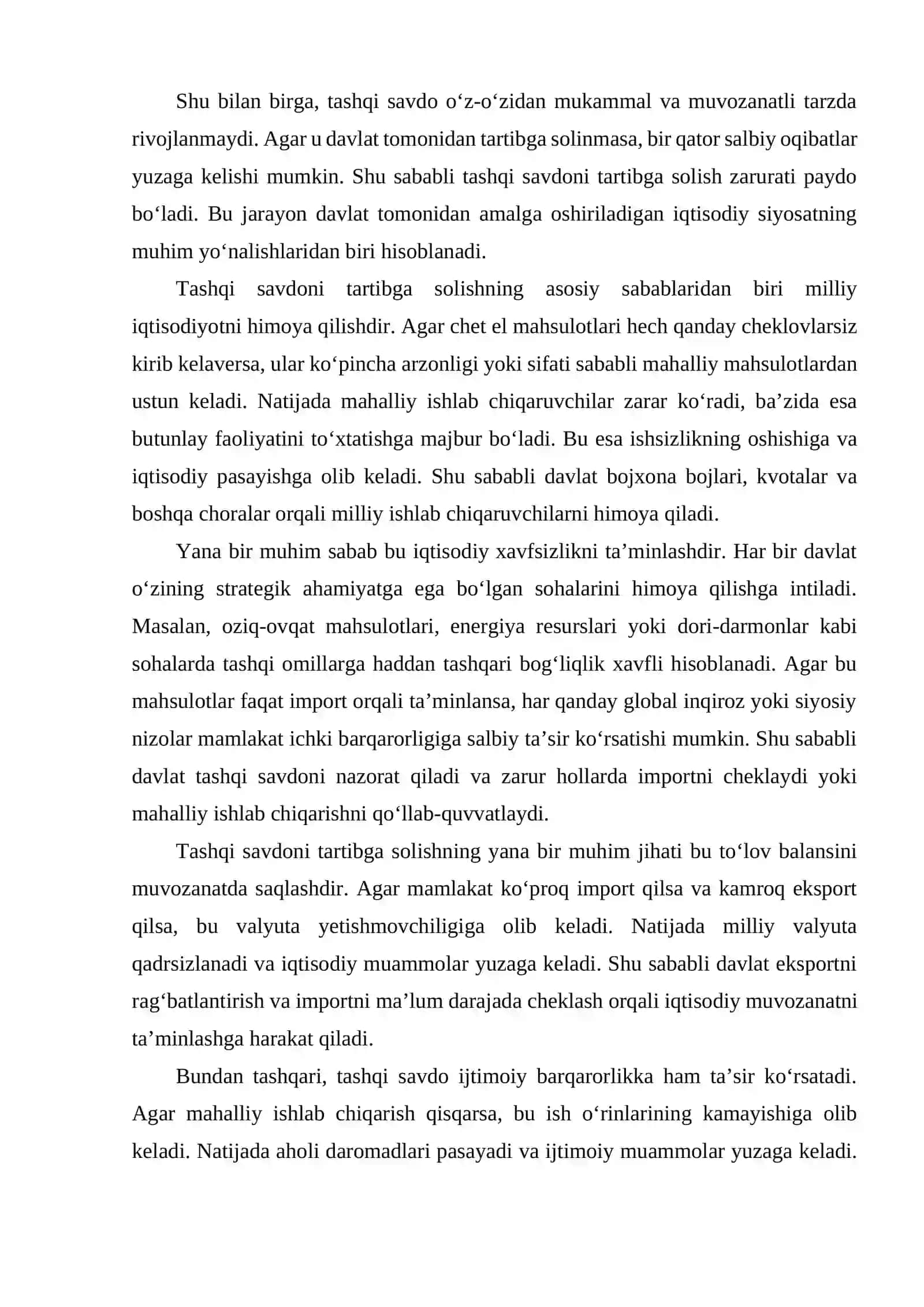 Tashqi savdoni tartibga solish zarurati va boshqarish yo‘llari 3