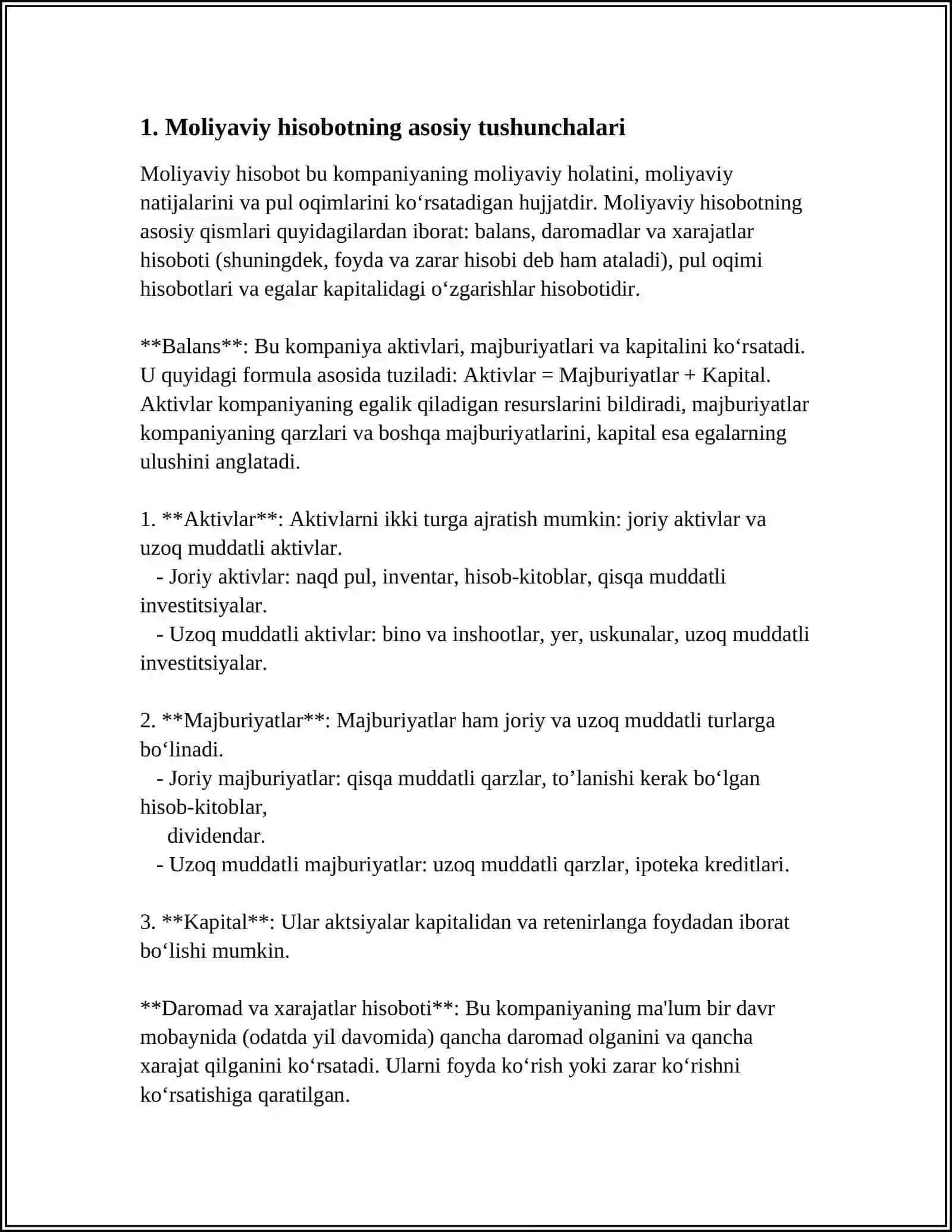 Moliyaviy Hisobot Faniga Kirish 3