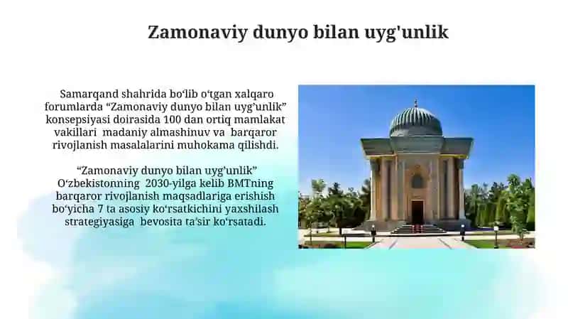 Oʼzbekiston Yangi manaviy muhit yaratish va Marifatli jamiyat konsepsiyasi 3