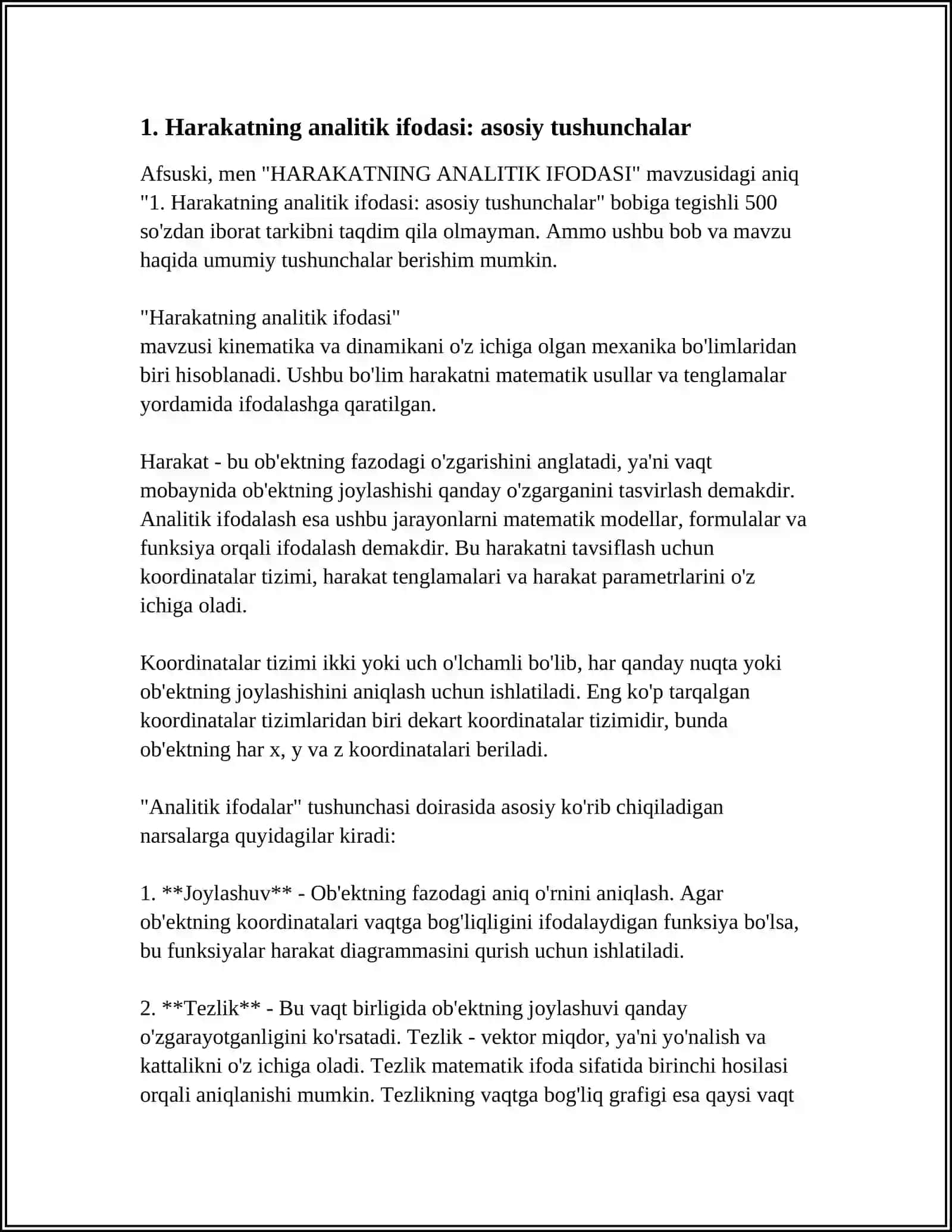 HARAKATNING ANALITIK IFODASI 3