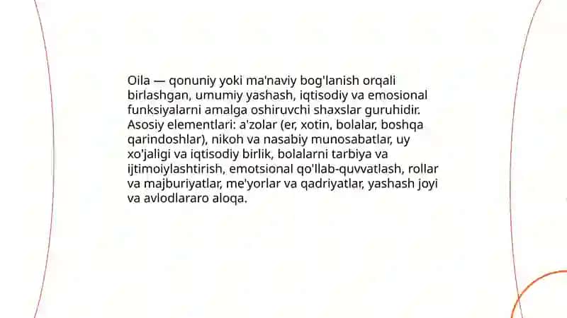Oila funksiyalari va tiplari 3