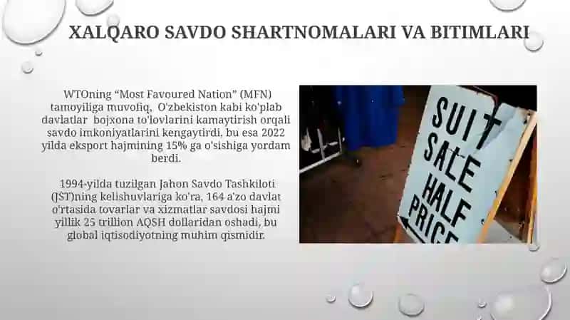 Xalqaro savdo shartnomalari va bitimlari 3
