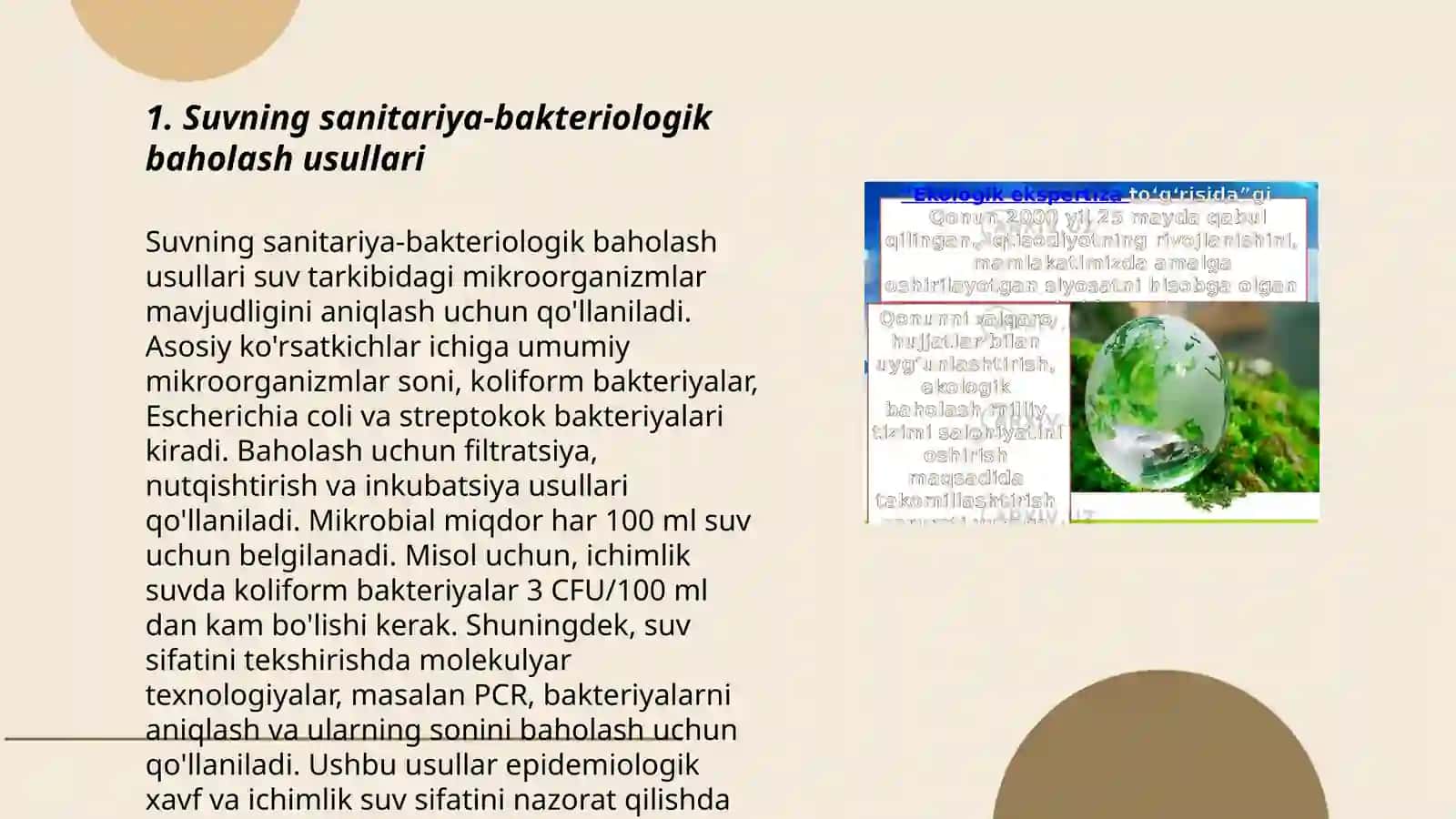 Suvning sanitariya-bakteriologik baholash usullari 3