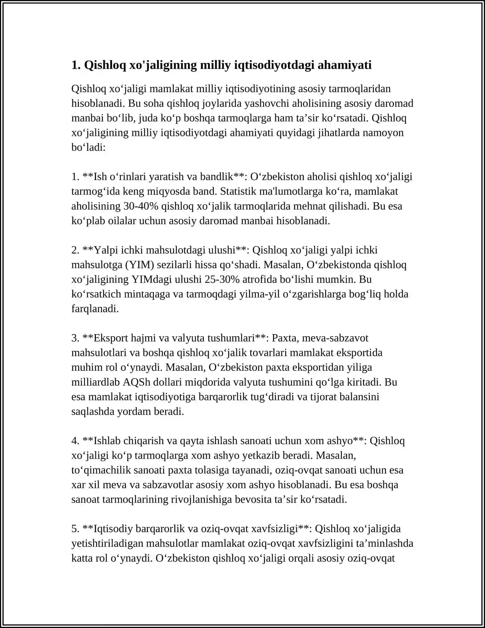 QISHLOQ XOSHALIGINING MILLIY IQTISODIYOTDA TUTKAN ORNI 3